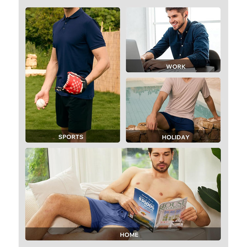 Bamboo Cool Men'S Boxer Short Soft And Breathable Knit Boxers For Men Moisture-Wicking Underwear With Button Fly