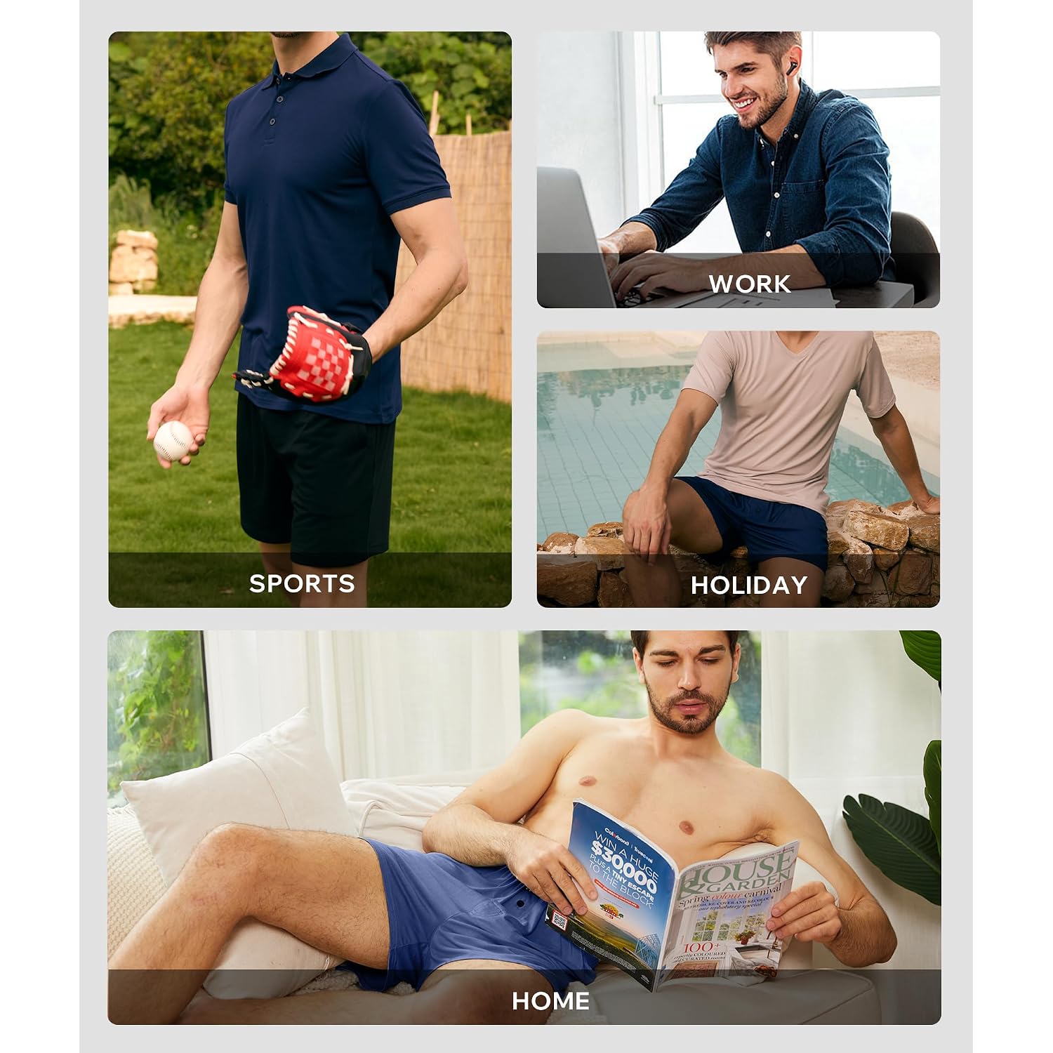 Bamboo Cool Men'S Boxer Short Soft And Breathable Knit Boxers For Men Moisture-Wicking Underwear With Button Fly