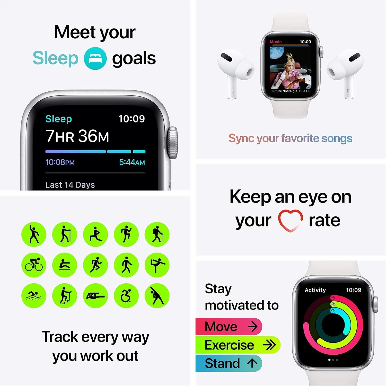 Apple Watch Se (Gps, 40Mm) - Silver Aluminum Case With White Sport Band (Renewed)