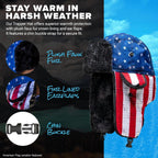 SA Company Trapper Hat Winter Hats for Men & Women | Ushanka Russian Hat | Faux Fur Hat with Ear Flap (Snow Camo)