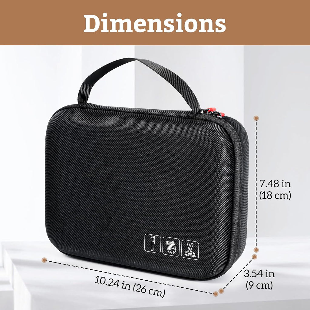ProCase Hard Travel Case for Hair Clippers, Hair Cutting Barber Supplies Holder, Trimmer Organizer Storage Bag for Hatteker/Oneisal/Wahl 5Star/Andis Men Razor Guard Grooming Kits -Black