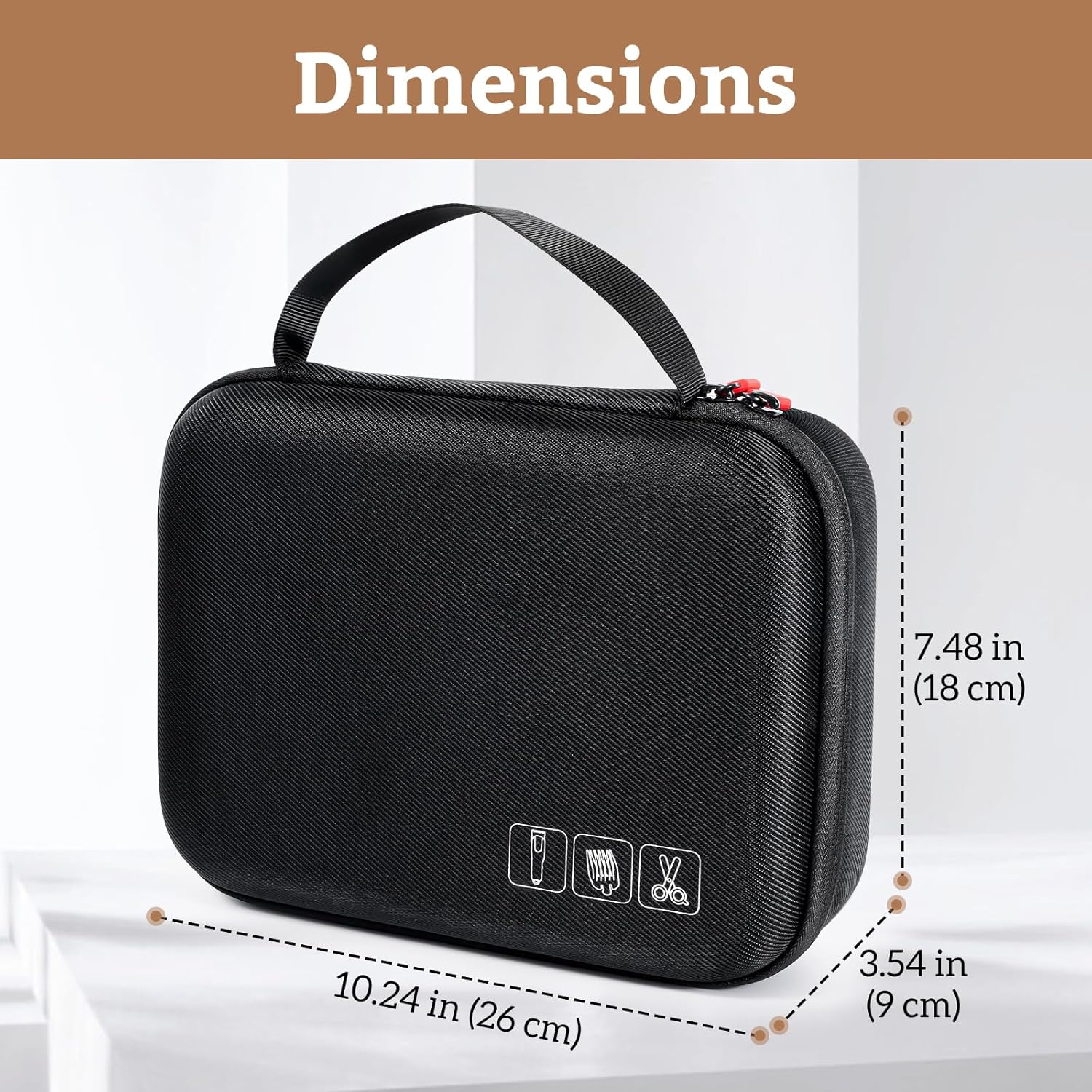 ProCase Hard Travel Case for Hair Clippers, Hair Cutting Barber Supplies Holder, Trimmer Organizer Storage Bag for Hatteker/Oneisal/Wahl 5Star/Andis Men Razor Guard Grooming Kits -Black