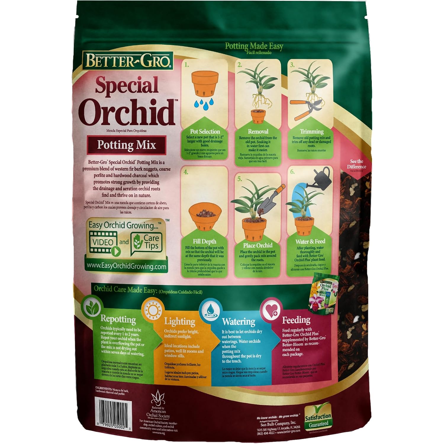 Better-Gro Special Orchid Mix - Premium Grade Orchid Bark Potting Mix For Potting, Repotting, Enhanced Drainage, Air Flow & Root Ventilation, Ideal For Phalaenopsis, Cattleyas, Dendrobiums - 4 Quarts