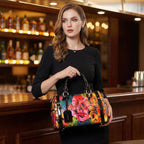 Genuine Leather Tote Bag, Leather Purse For Woman, Top Handle Crossbody Bag Patent Leather Shoulder Bag With Strap
