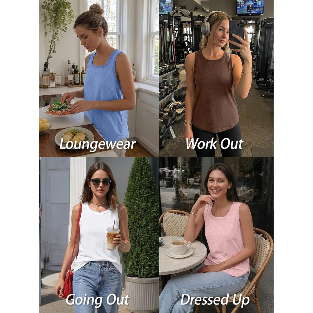 AUTOMET Womens Square Neck Tank Tops Loose Fit 2026 Summer Tops Clothes Fashion