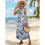 Wiholl Summer Dresses Babydoll Maxi Dress Empire Waist Beach Vacation Sundresses 2026 With Pockets