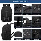 Extra Large Backpack For Men 55L,18.4Inch Travel Laptop Backpack With Usb Charging Port Business Flight Approved Carry On Backpack,Tsa Big Capacity Heavy Duty Computer Bag College Bookbag,Black