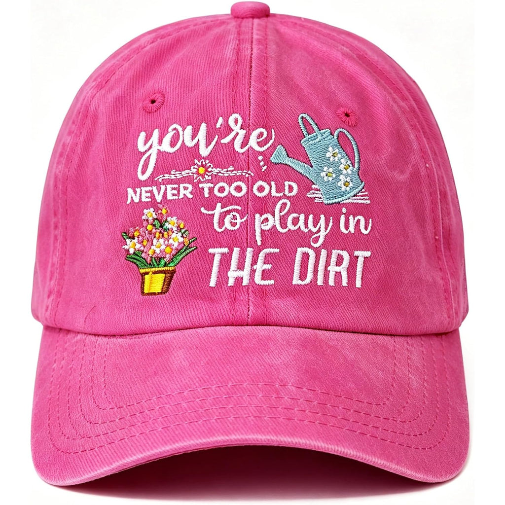 Gardening Hat for Women - Adjustable Cotton Garden Hat, Retirement Gifts for Mom Grandma, Gardening Essentials Pink