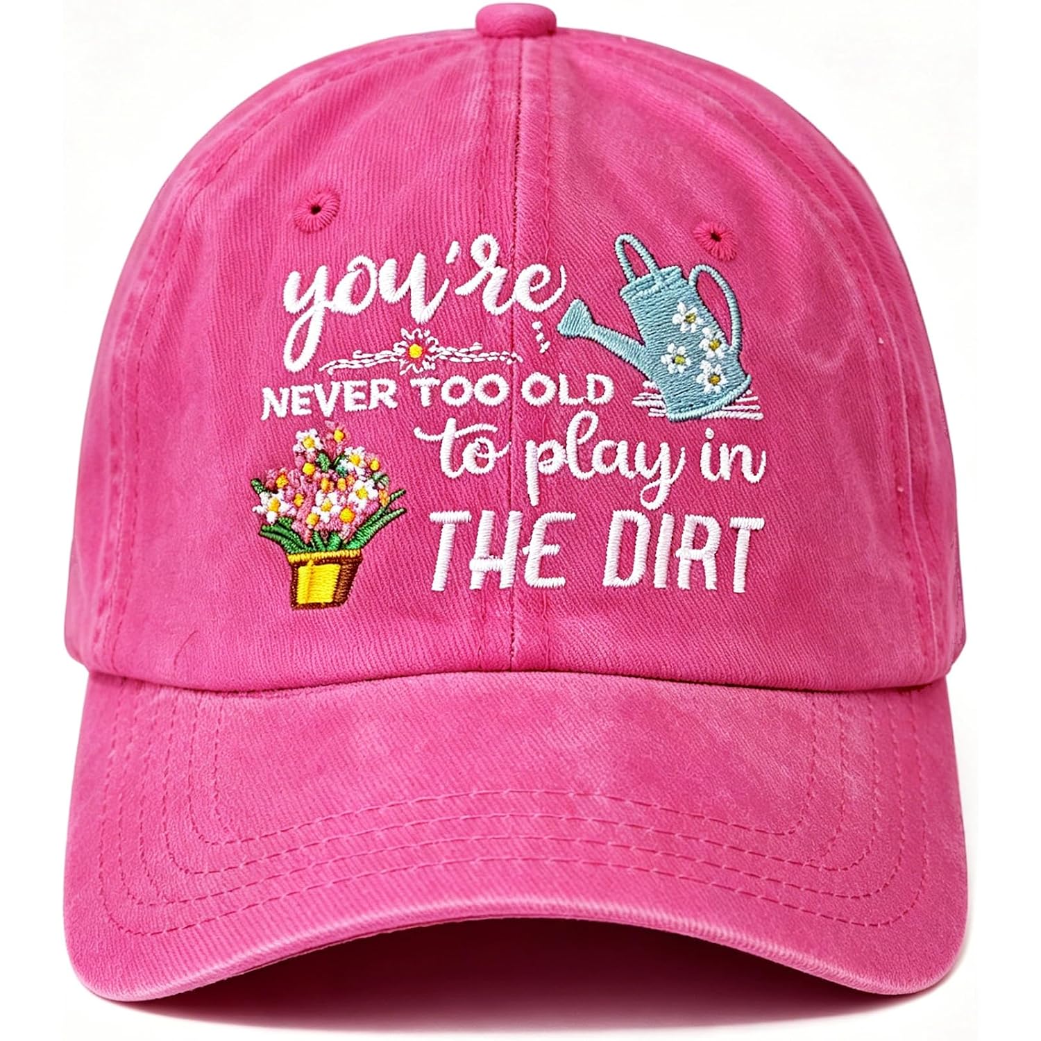 Gardening Hat for Women - Adjustable Cotton Garden Hat, Retirement Gifts for Mom Grandma, Gardening Essentials Pink