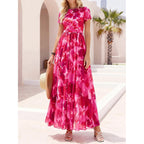 Btfbm Summer Dresses For Women 2026 Formal Short Sleeve Floral Homecoming Dress Maxi Wedding Guest Vacation Outfits