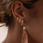 CZ Huggie Earrings for Women, Dainty Gold Earring Stacks 14K Gold Plated Small Huggie Hoop Earrings for Women Trendy Hypoallergenic Cute Unique Gold Earrings Set Fashion Gold Womens Jewelry