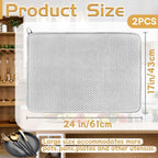 2 Pack Microfiber Dish Drying Mat,24X17" Large Size Highly Absorbent Dish Drainer Mat,Kitchen Counter Quick Dry Pads For Under Sink,Coffee Rack(Gray)