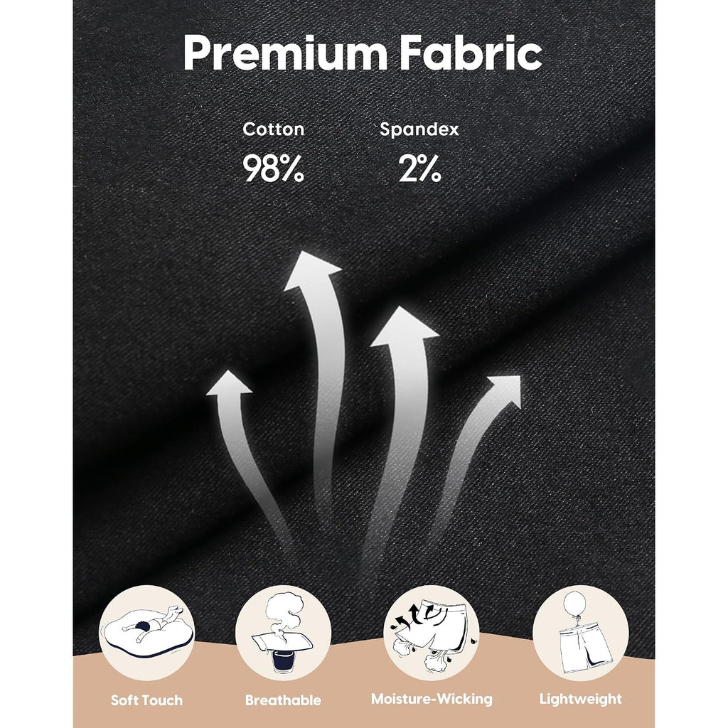 Maamgic Men'S Classic-Fit 7" Cotton Casual Shorts Elastic Waistband With Multi-Pocket Daily Wear Walking Summer Outfit