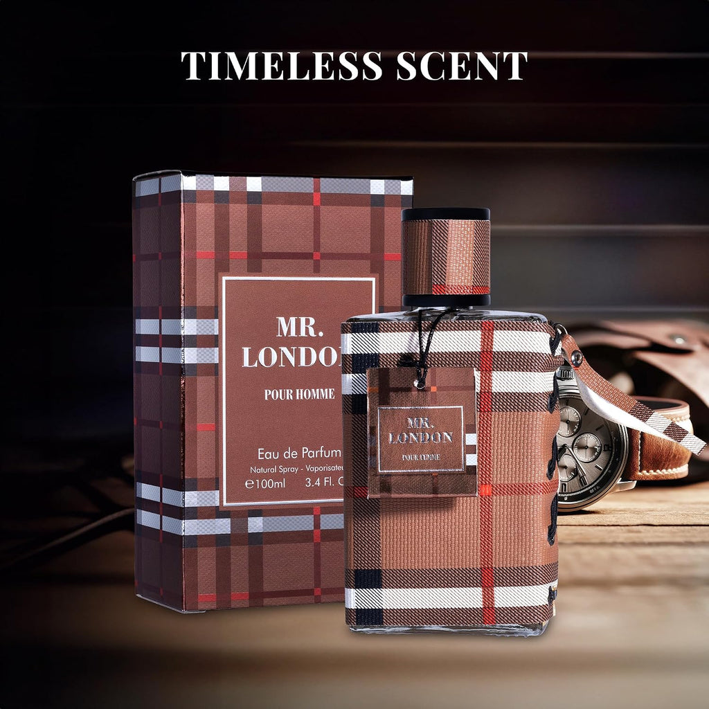 Mr London For Men Eau De Parfum - Refined Amber Woody Fragrance - Fresh & Masculine Bergamot, Lavender & Warm Cinnamon - Unique Tones Combine Tobacco Leaves, Guaiac Wood & Oak Moss - 100Ml Bottle