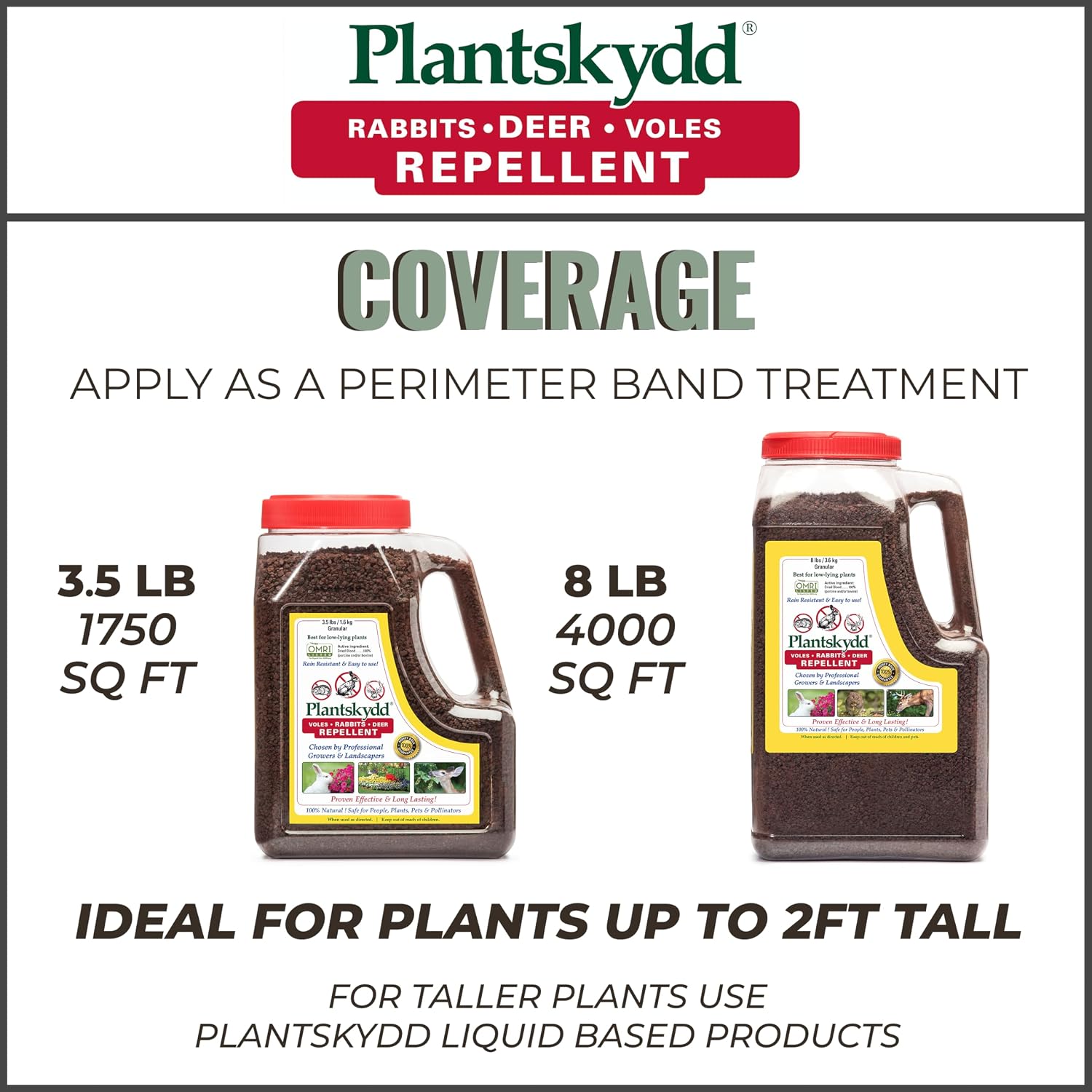 Plantskydd Animal Repellent For Deer, Rabbit, Voles, Blood Meal, 3Lb Jug | Long-Lasting Year-Round Protection For Gardens, Shrubs, Flowers - Also Repels Elk, Moose, Squirrels, Chipmunks, Ps-Vrd-3