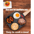 HUPECHAM 4-Cup Egg Pan Nonstick, and Granite Egg Frying Pan, Versatile Breakfast Skillet for Eggs, Pancakes, Plett, Crepes, Compatible with Gas Stove and Induction Cooktop