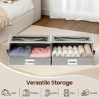 Hat Organizer For Baseball Caps, 2-Pack Stackable Hat Storage Box Holds 30 Caps, Foldable Cardboard Holder With Clear Dust-Proof Window For Closet, Grey
