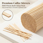 MAQIHAN 1000PCS coffee Stir Sticks - Wooden Coffee Stirrers Disposable 5.5 Inch Square Stirrer for Coffee Bar Accessories Espresso Drink Swizzle Sticks