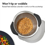 Oxo Good Grips Stainless Steel Colander, 5 Qt. Capacity, Strainer With Non-Slip Handles, Kitchen Colander For Pasta And Vegetables, Nesting Stainless Steel Strainer And Sieve