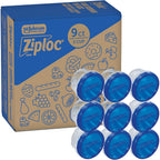 Ziploc Twist N Loc Food Storage Containers, Leak Resistant Design, Small Round, 9 Count