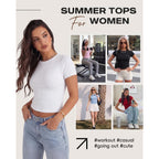 Gayhay Shirts For Women - Slim Fit Short Sleeve Crop Top Crew Neck Casual Basic Tees Spring Summer Fashion Clothing 2026