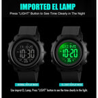 Sne Digital Watch Sports Waterproof Military Back Light Small Watch For Men Black 1426