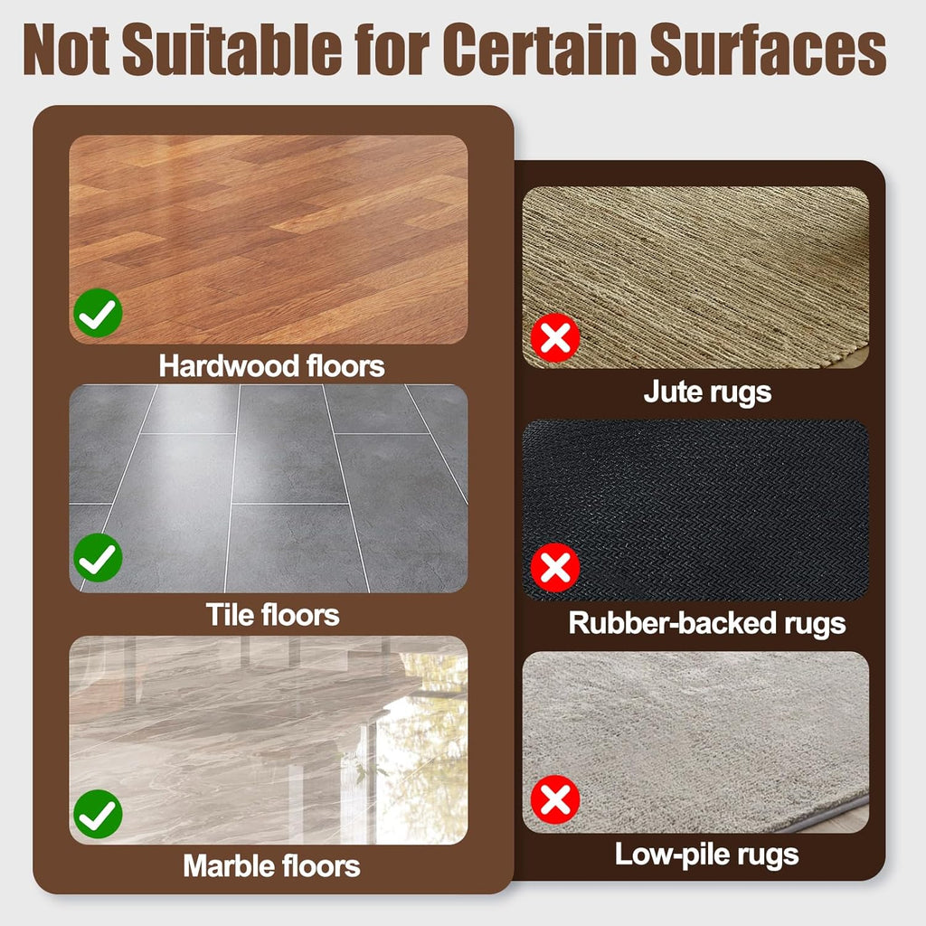 12Pcs Rug Tape, Premium Carpet Tape, Non-Slip Rug Tape for Rugs, No Residue Keep Rugs Flat for Hardwood Floors & Tiles (Black)