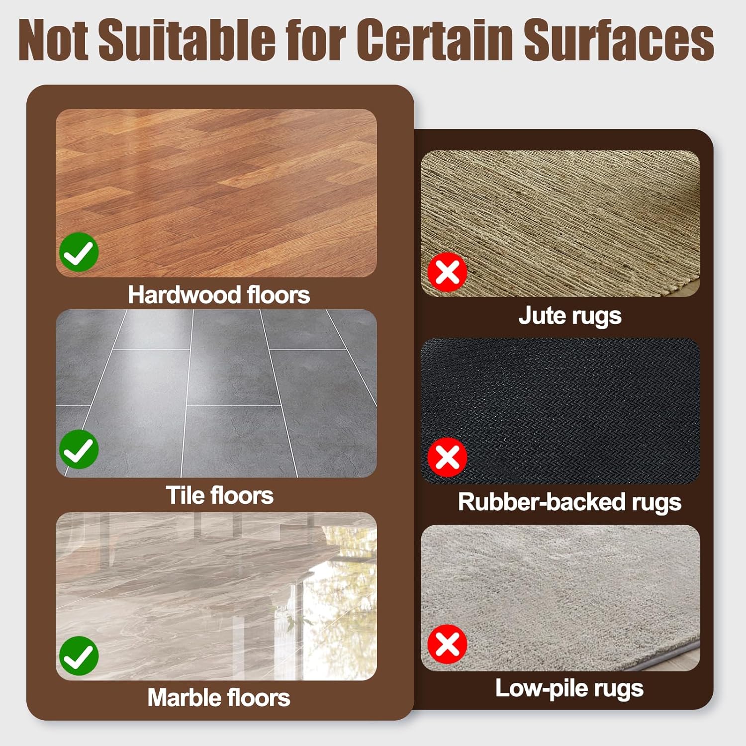 12Pcs Rug Tape, Premium Carpet Tape, Non-Slip Rug Tape for Rugs, No Residue Keep Rugs Flat for Hardwood Floors & Tiles (Black)