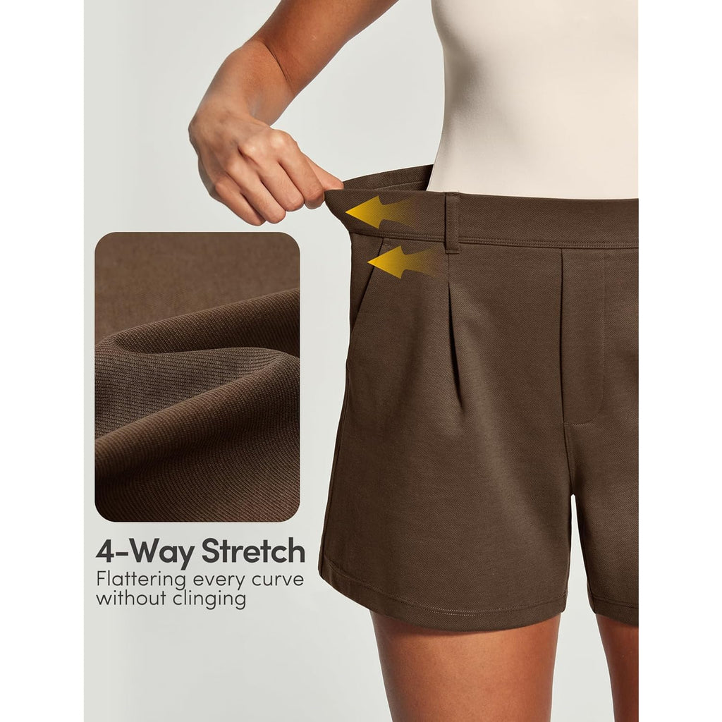 Womens Dress Shorts for Women High Waisted Trouser Summer Business Womens Dressy Casual Pleated Wide Leg Shorts