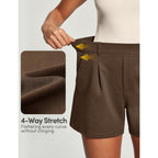 Womens Dress Shorts for Women High Waisted Trouser Summer Business Womens Dressy Casual Pleated Wide Leg Shorts