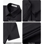 Button Down Shirts for Women Short Sleeve Dress Shirt Stretch Wrinkle Free Business Casual Office Blouse Work Tops
