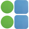Luter 4Pcs Jar Opener, Rubber, Multi-Function Silicone Bottle Opener For Seniors With Weak Hands Lid Cap Gripper Pads Kitchen Coasters Gadgets(Light Blue, Green)