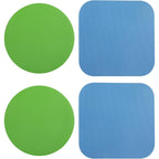 Luter 4Pcs Jar Opener, Rubber, Multi-Function Silicone Bottle Opener For Seniors With Weak Hands Lid Cap Gripper Pads Kitchen Coasters Gadgets(Light Blue, Green)
