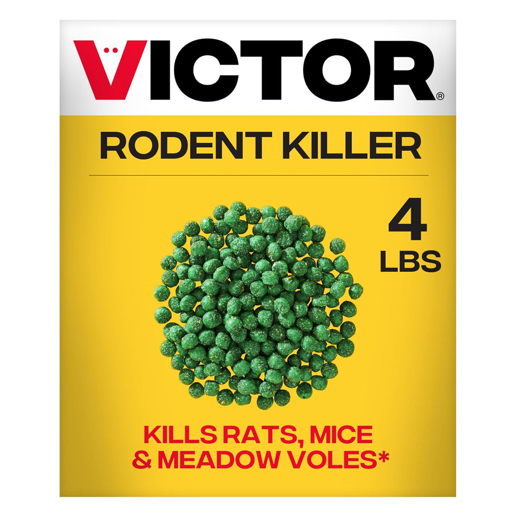 Victor Rodent Killer, 4 Lb Fish-Flavored Bait Balls, Mouse Poisoning Bait | Rat Poison For Indoor & Outdoor Use, Mice Killer, Effective Pest Control For Rats, Mice, Voles, Weather-Resistant Rodent Bait