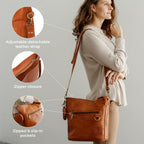 Berliner Bags Vintage Genuine Leather Shoulder Bag Siena, Handbag, Crossbody Bag For Women