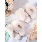 Liitrsh 8 Pairs Women'S Cross Band Slippers Fuzzy House Slippers Plush Furry Bridesmaid Shoes Open Toe Soft Warm Shoes
