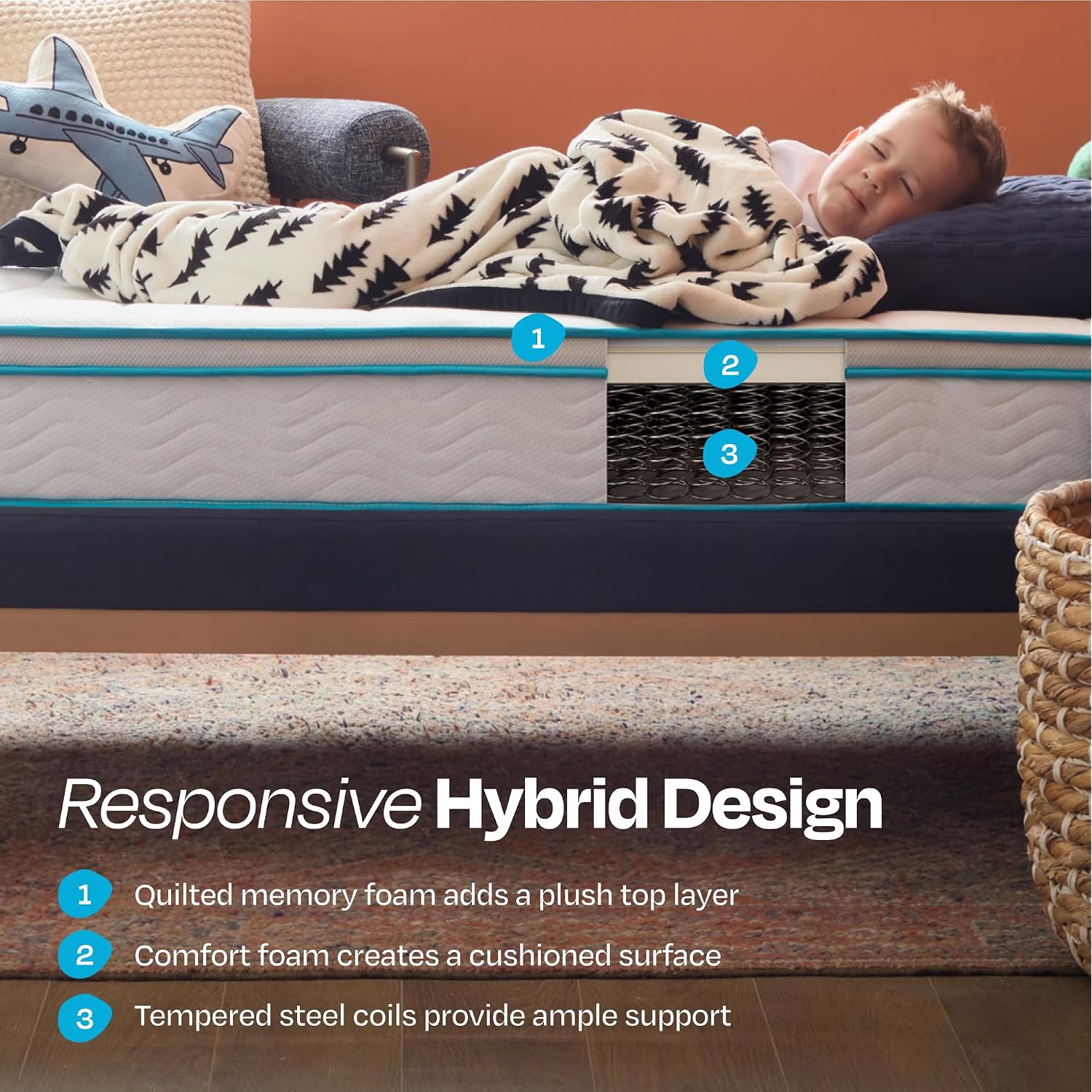 Linenspa 8 Inch Hybrid Mattress - Twin - Bed In A Box