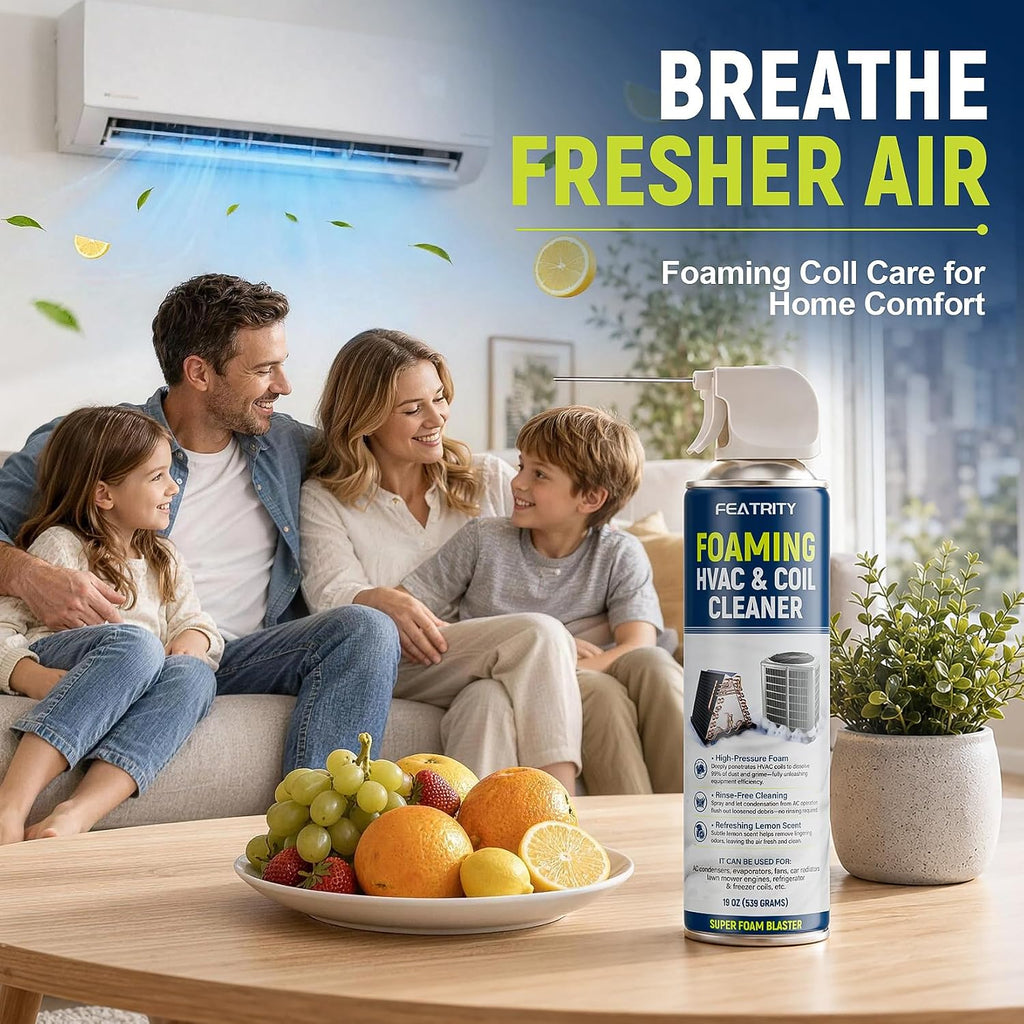 Foaming Ac Coil Cleaner: No-Rinse Deep Cleaning Spray For Evaporator And Condenser Coils For Routine Household Air Conditioner Coil Maintenance And Airflow Support - 19 Oz