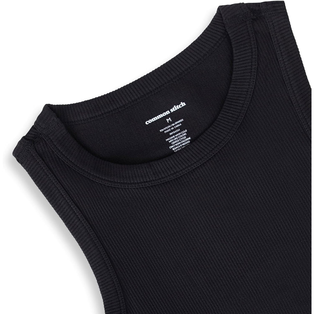 3 Pack Stretch Tank Tops for Women, Ribbed Crew Neck Womens Workout Yoga Tops (Available in Plus)