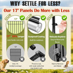 20Ft(L) X 13Inch(H) Animal Barrier Fence - 14 Pack Garden Fence Animal Barrier Garden Border Rustproof Metal No Dig Fence Panels For Dog Rabbit Defense Bottom Blocker For Outdoor Yard Patio