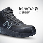 New Balance Fresh Foam Cremorne Composite Toe Safety Shoes For Men - Non Slip, Electrical Hazard - Black/Grey, Mid
