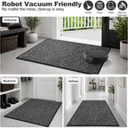 Super Absorbent Front Door Mat, 29.5" X 17", Non-Slip Washable Indoor Doormats, Low Profile Entryway Rug Outdoor, Dirt Resistant Welcome Mats For Front And Back Door Entrance, Grey