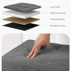 Sweetcrispy 30 Inch Folding Storage Ottoman Bench, Large Hidden Storage Chest With Padded Seat, Foot Rest Stool Supports Up To 660Lbs, End Of Bed Bench For Bedroom, Living Room, Linen Fabric, Grey