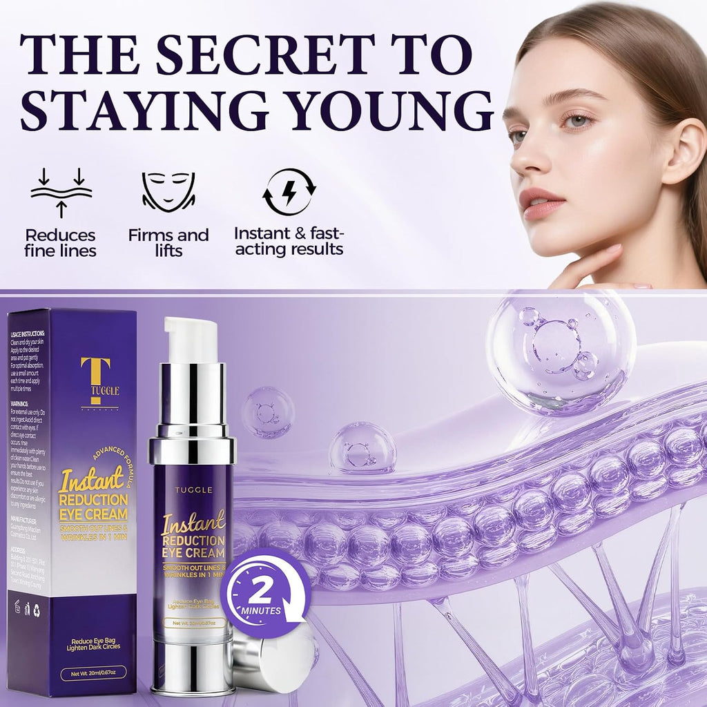 Tuggle Instant Eye & Face Tightening Serum, Instant Lift Eye Gel Cream Rapid Improve Under Eye Bags And Puffiness, Tightener Wrinkles & Fine Lines Fast, For Women & Men In Minutes, 0.70 Oz