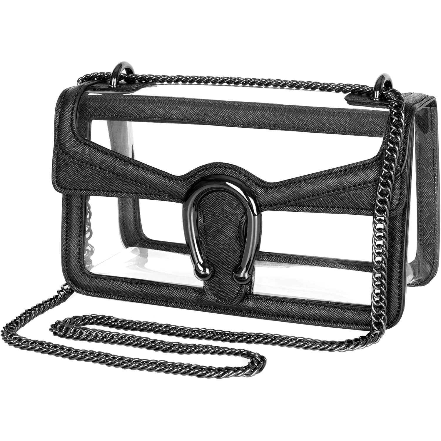 Joryin Women'S Stadium Approved Crossbody Bag For Women, Small Clear Bag Shoudler Purse With Chain Strap