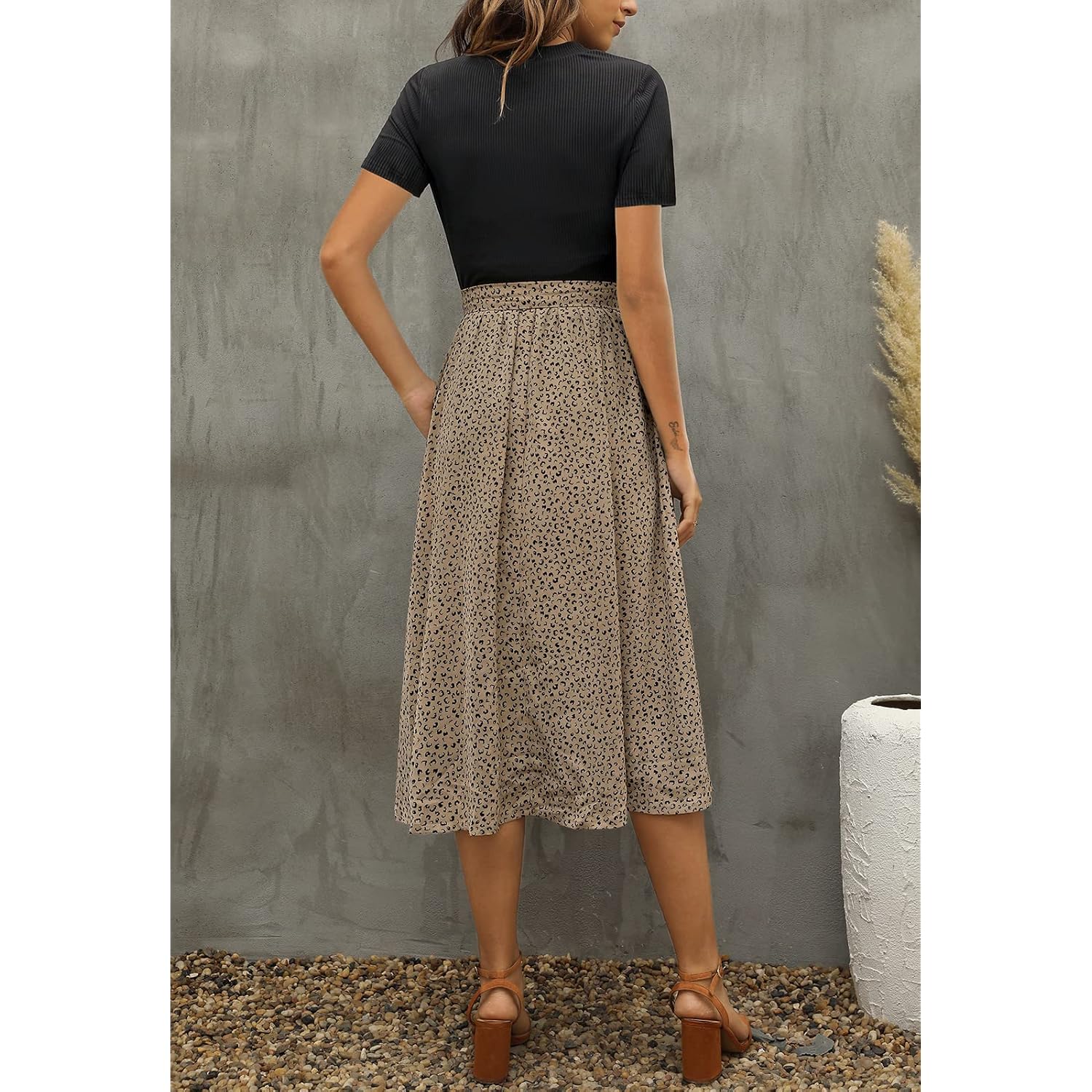 Zattcas Women 2026 Summer Dress Short Sleeve Ribbed Teacher Church Modest Business Casual Work Outfits Midi Dress