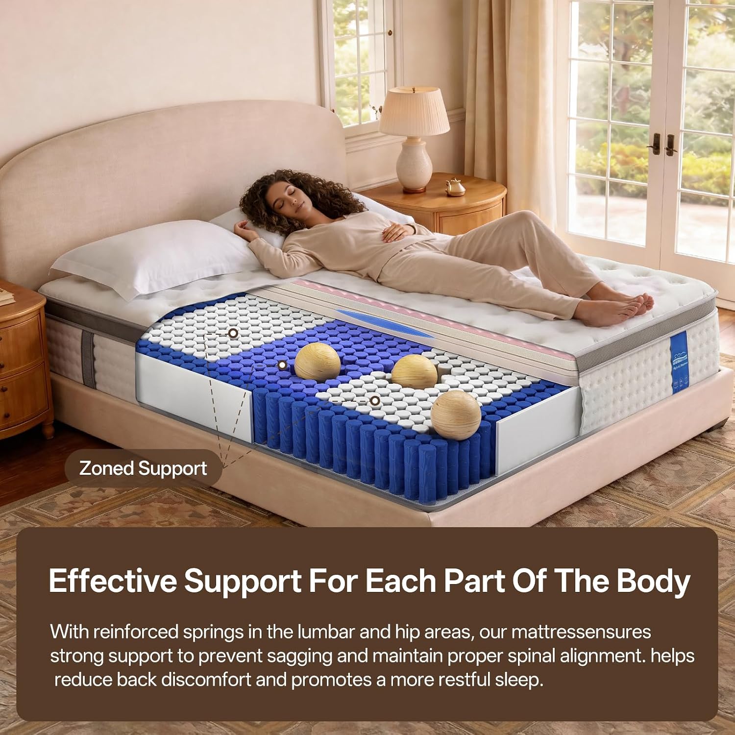 12 Inch Queen Mattress - Hybrid Mattress In A Box, Memory Foam Mattress With Pocket Springs, Medium Firm, Pressure Relief & Motion Isolation, Certipur Us Certified
