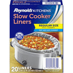 Reynolds Kitchens Bulk Slow Cooker Liners, 20 Count, Fits 3-8 Quart Round and Oval Slow Cookers, Regular Size, BPA-Free Nylon Blend Construction, Heat-Resistant Up to 400F, Prevents Stuck on Food