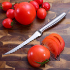 Omesata Tomato Knife, Tomato Slicing Knives Serrated Blade from High Carbon Stainless Steel for Smooth Cutting Tomatoes, Vegetables and Fruits
