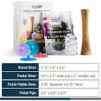 Masontops Complete Mason Jar Fermentation Kit - Pickle Kit, Sauerkraut Making Kit Kimchi Container - Fermentation Airlock Lids Wide Mouth Mason Jars
